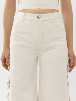 Pantalons Et Shorts-Chloé Pantalon Large A Lacets Iconic Milk