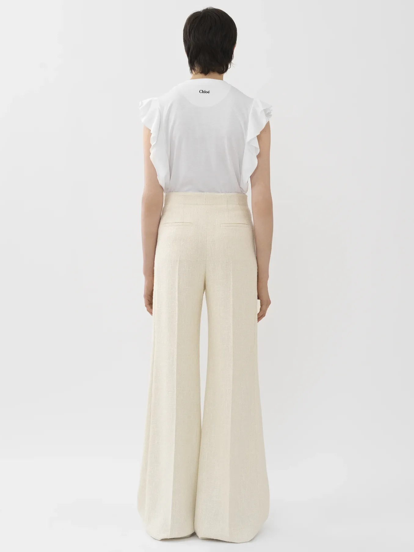 Pantalons Et Shorts-Chloé Pantalon Large A Pont Coconut Milk
