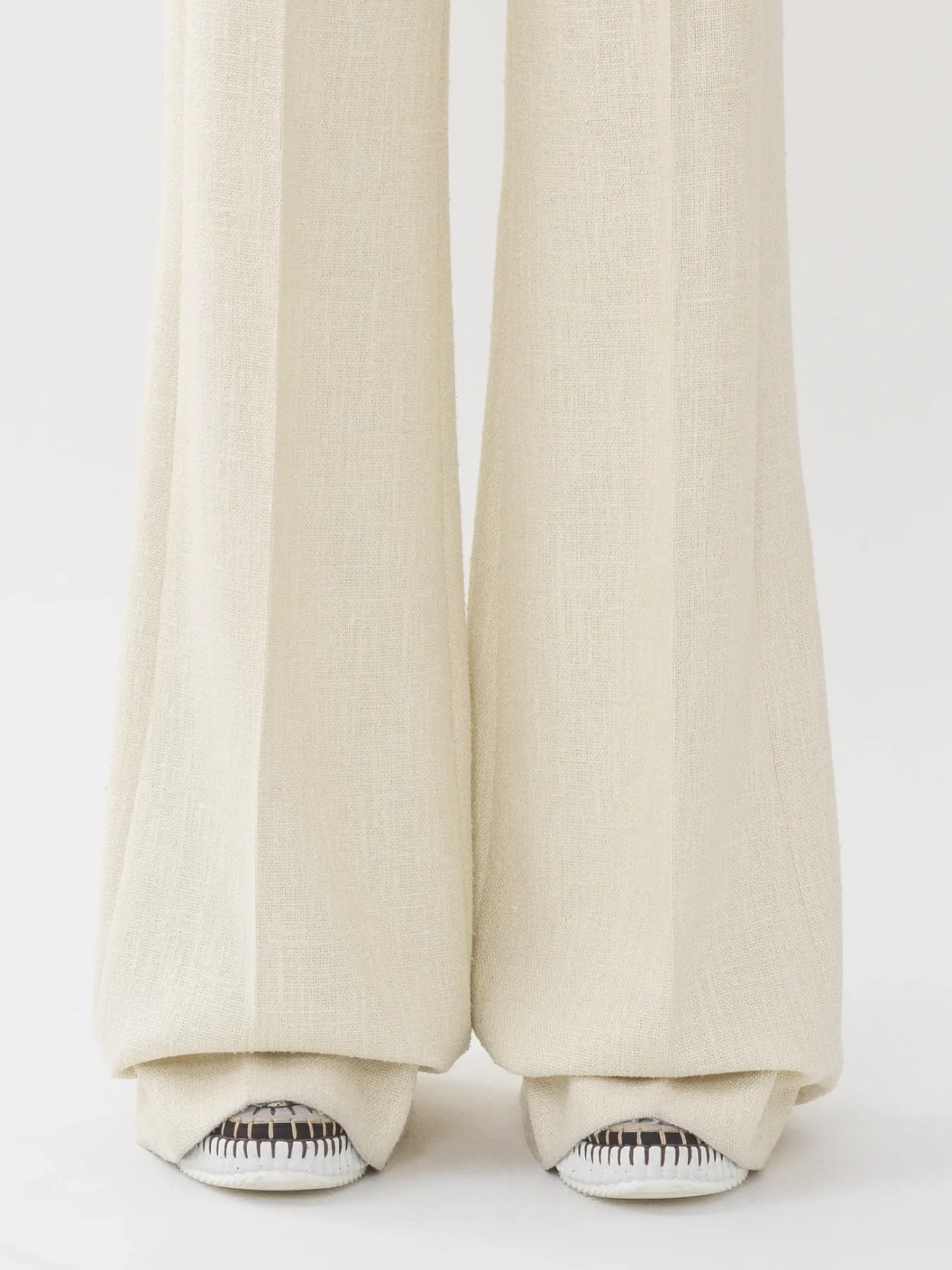 Pantalons Et Shorts-Chloé Pantalon Large A Pont Coconut Milk