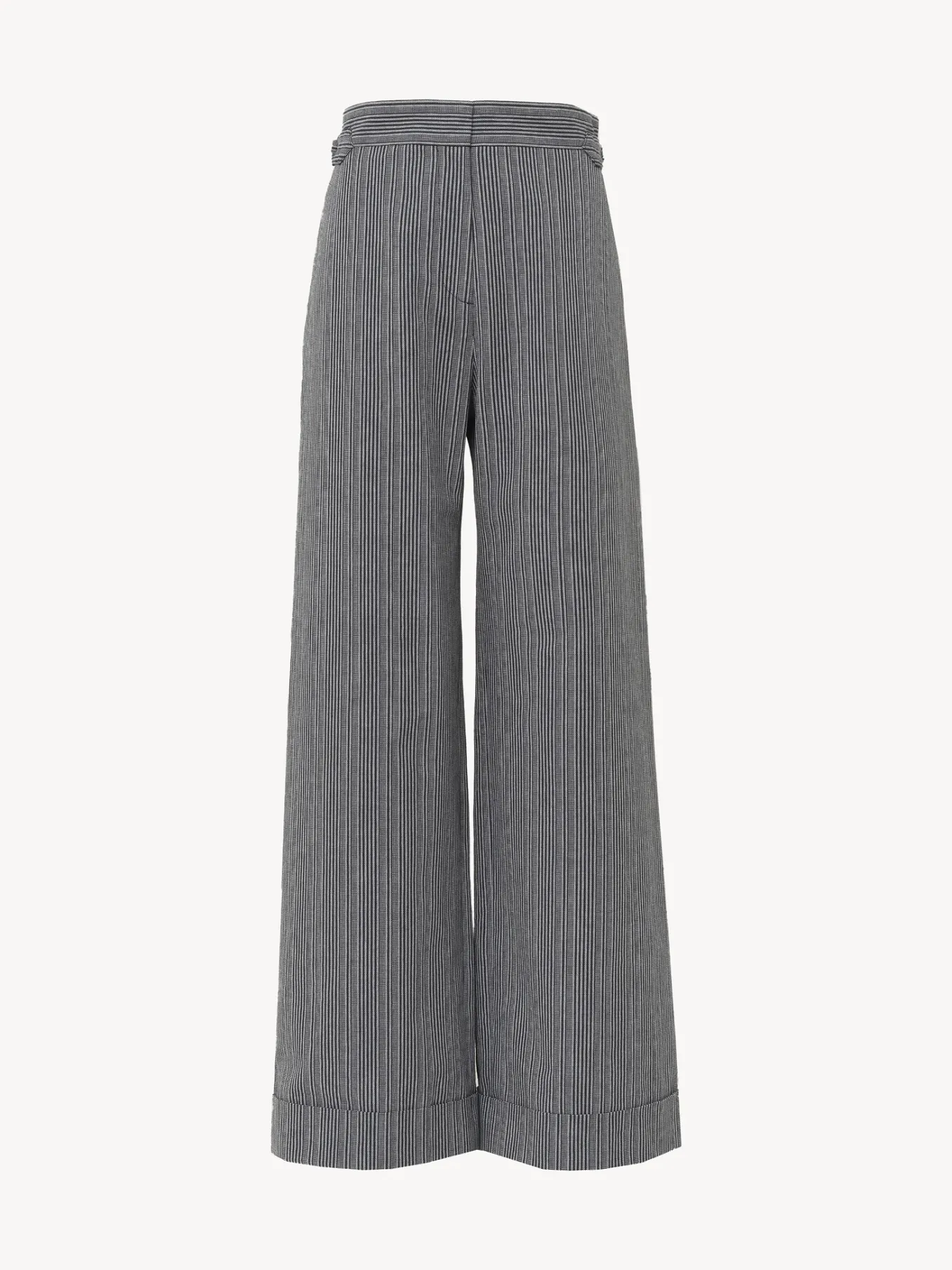 Vêtements-Chloé Pantalon Large A Revers Blue - White 1