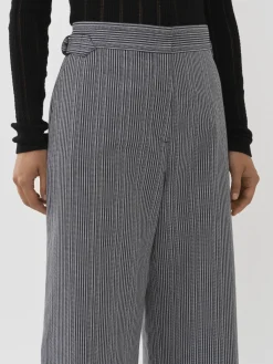 Vêtements-Chloé Pantalon Large A Revers Blue - White 1
