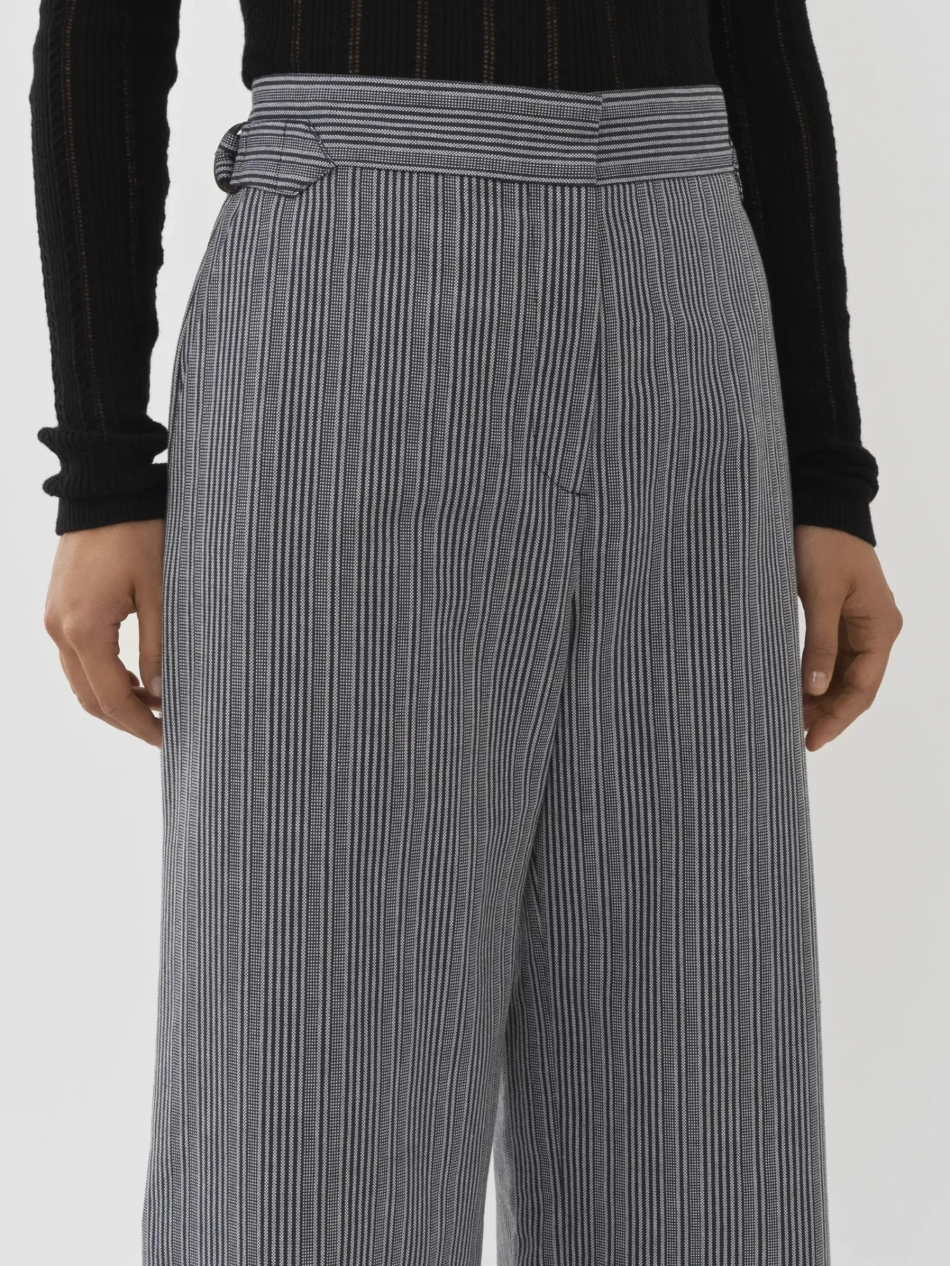 Vêtements-Chloé Pantalon Large A Revers Blue - White 1
