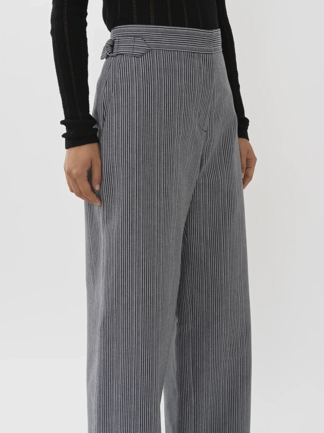 Vêtements-Chloé Pantalon Large A Revers Blue - White 1