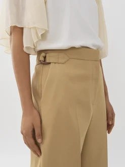 Vêtements-Chloé Pantalon Large A Revers Jungle Brown