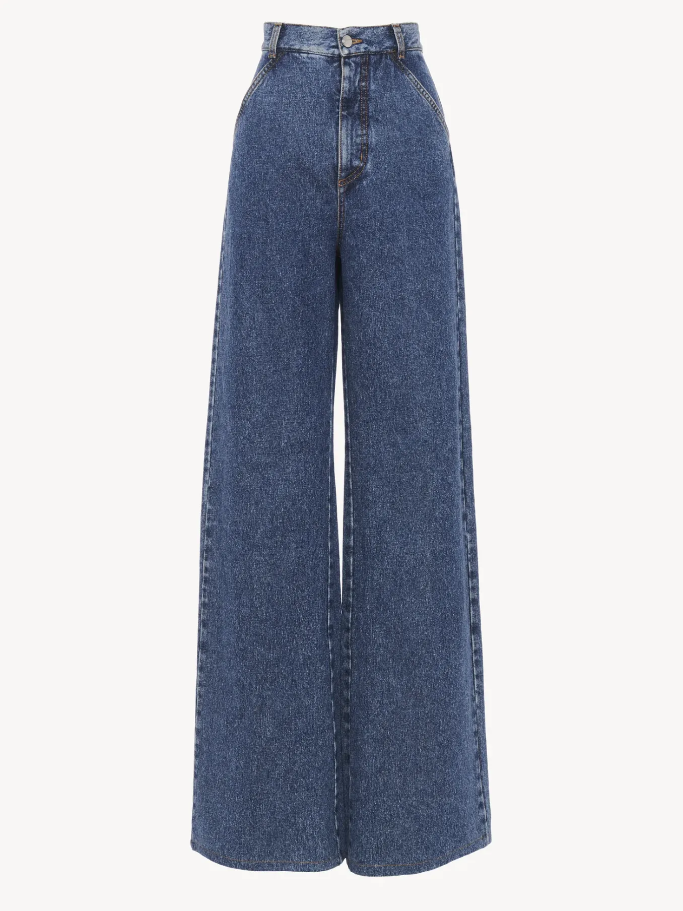 Pantalons Et Shorts-Chloé Pantalon Large Style Marin Dusky Blue