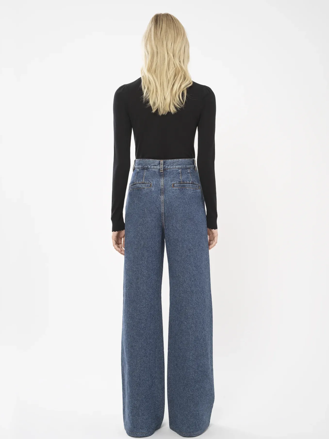 Pantalons Et Shorts-Chloé Pantalon Large Style Marin Dusky Blue