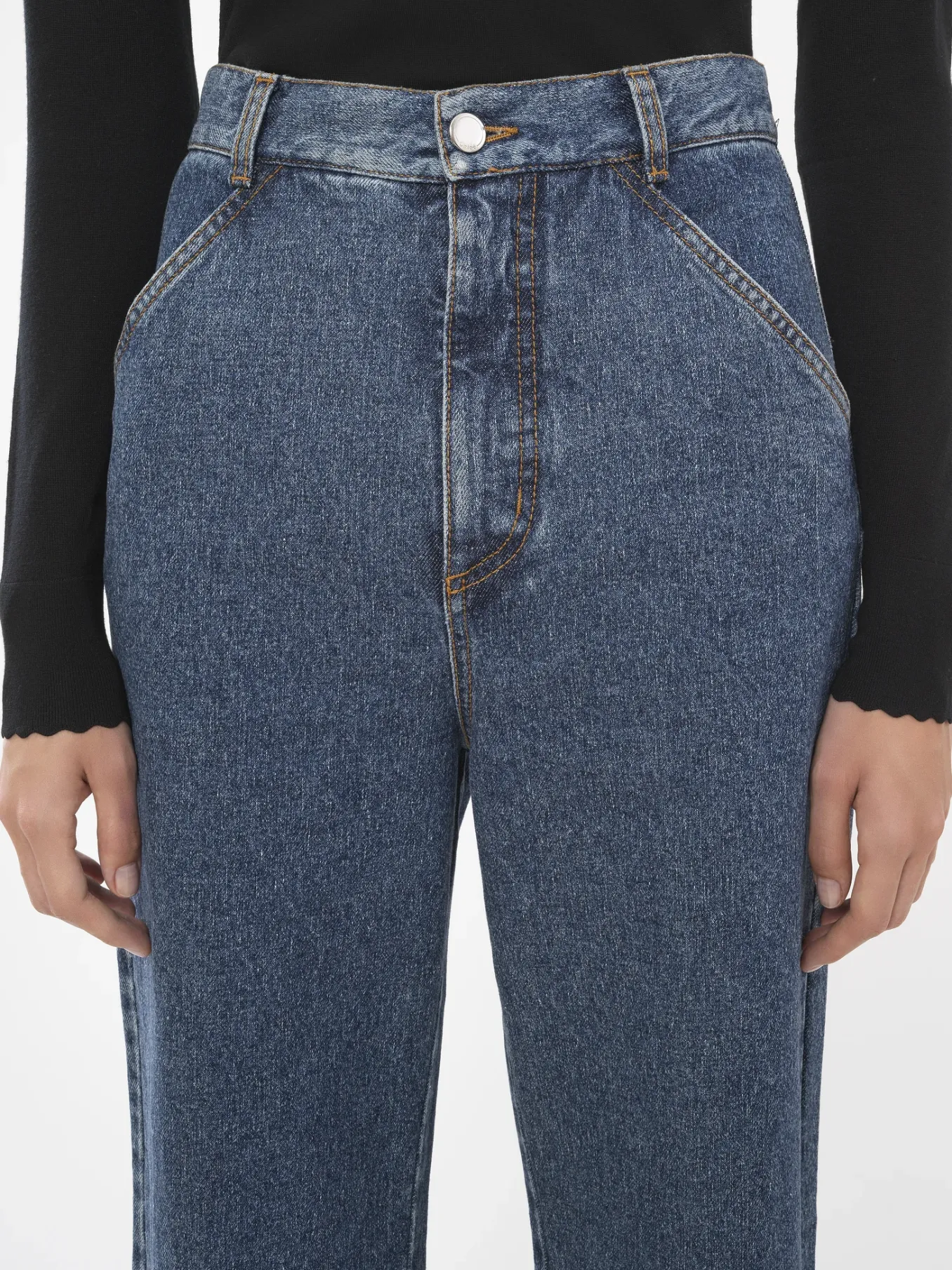 Pantalons Et Shorts-Chloé Pantalon Large Style Marin Dusky Blue