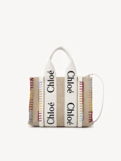 Sacs Cabas-Chloé Petit Cabas Woody A Bandoulière Blanc