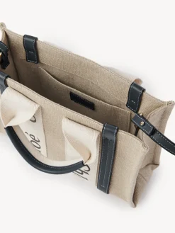 Sacs Cabas-Chloé Petit Cabas Woody A Bandoulière White - Blue 1
