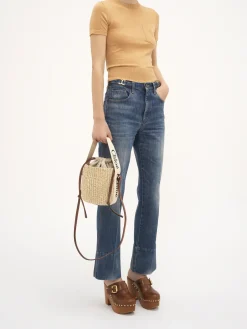 Sacs À Bandoulière-Chloé Petit Panier Woody Blanc
