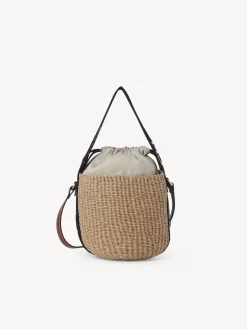 Sacs À Bandoulière-Chloé Petit Panier Woody Black - Beige 1