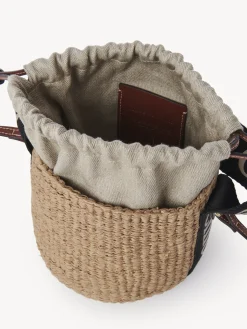 Sacs À Bandoulière-Chloé Petit Panier Woody Black - Beige 1