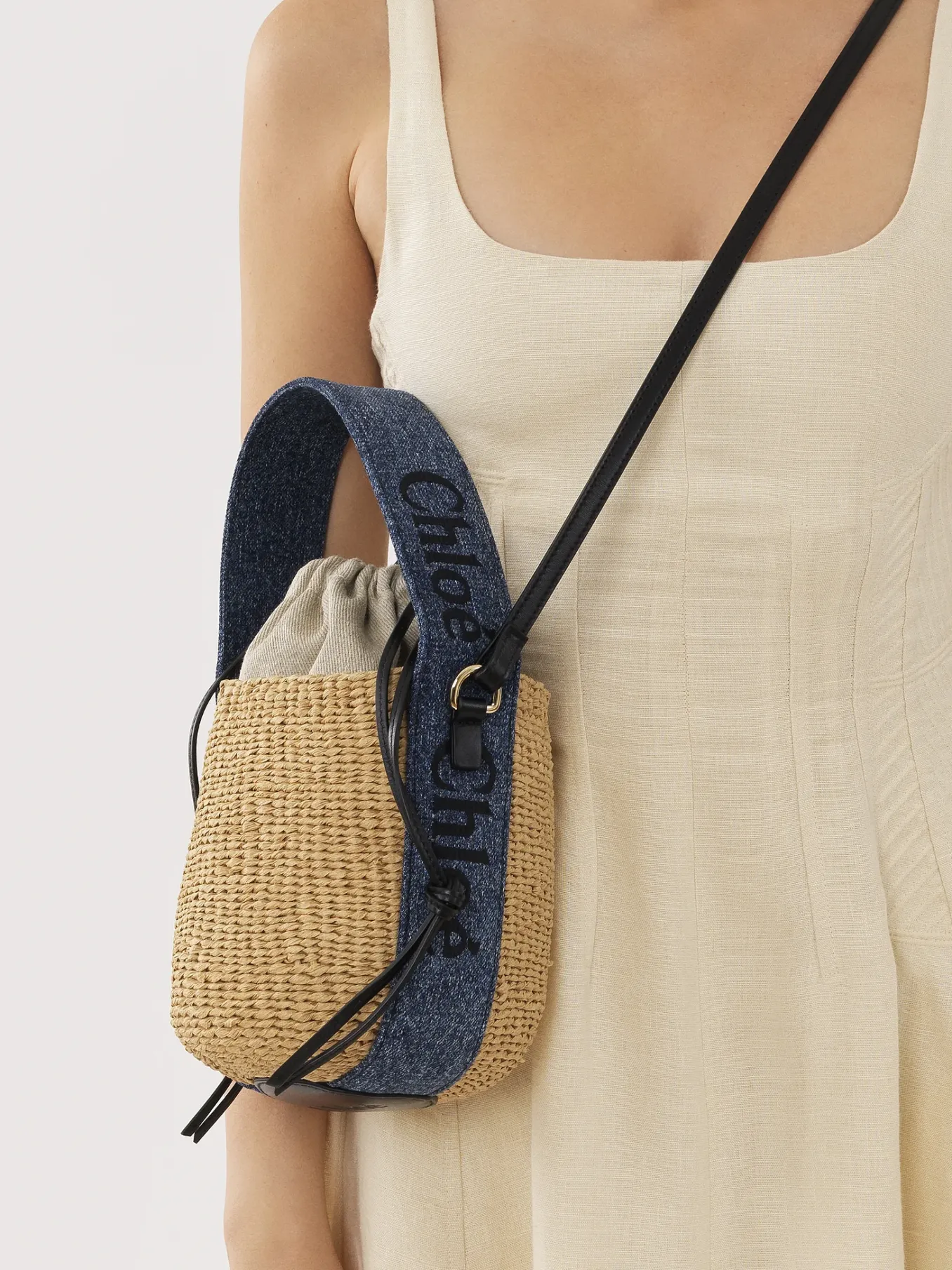 Sacs À Bandoulière-Chloé Petit Panier Woody Denim