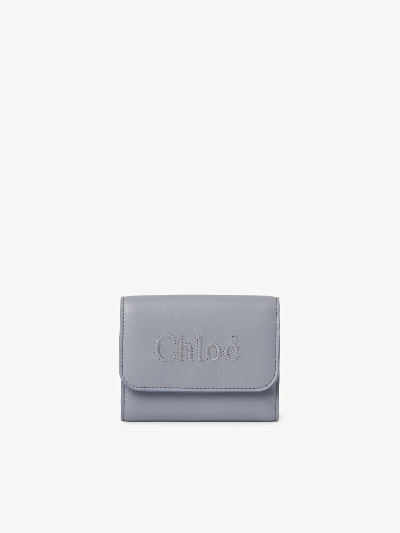 Portefeuilles Compacts-Chloé Petit Portefeuille A Trois Volets Chloe Sense Storm Blue