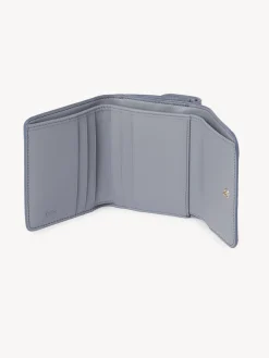 Portefeuilles Compacts-Chloé Petit Portefeuille A Trois Volets Chloe Sense Storm Blue