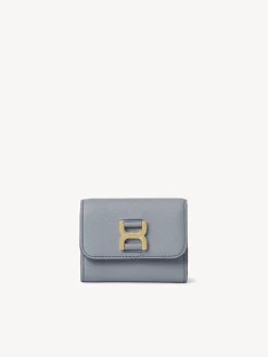 Portefeuilles Compacts-Chloé Petit Portefeuille A Trois Volets Marcie Storm Blue