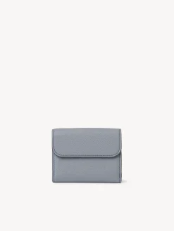 Portefeuilles Compacts-Chloé Petit Portefeuille A Trois Volets Marcie Storm Blue