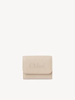 Portefeuilles Compacts-Chloé Petit Portefeuille A Trois Volets Chloe Sense Cement Pink