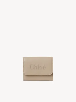 Portefeuilles Compacts-Chloé Petit Portefeuille A Trois Volets Chloe Sense Argil Brown