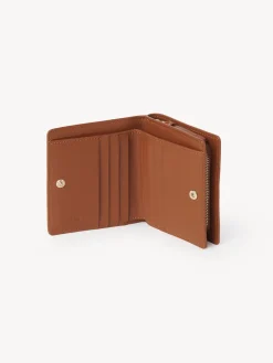 Portefeuilles Compacts-Chloé Petit Portefeuille Chloe Sense Caramel