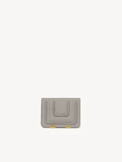 Portefeuilles Compacts-Chloé Petit Portefeuille Marcie Cashmere Grey