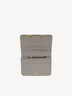 Portefeuilles Compacts-Chloé Petit Portefeuille Marcie Cashmere Grey