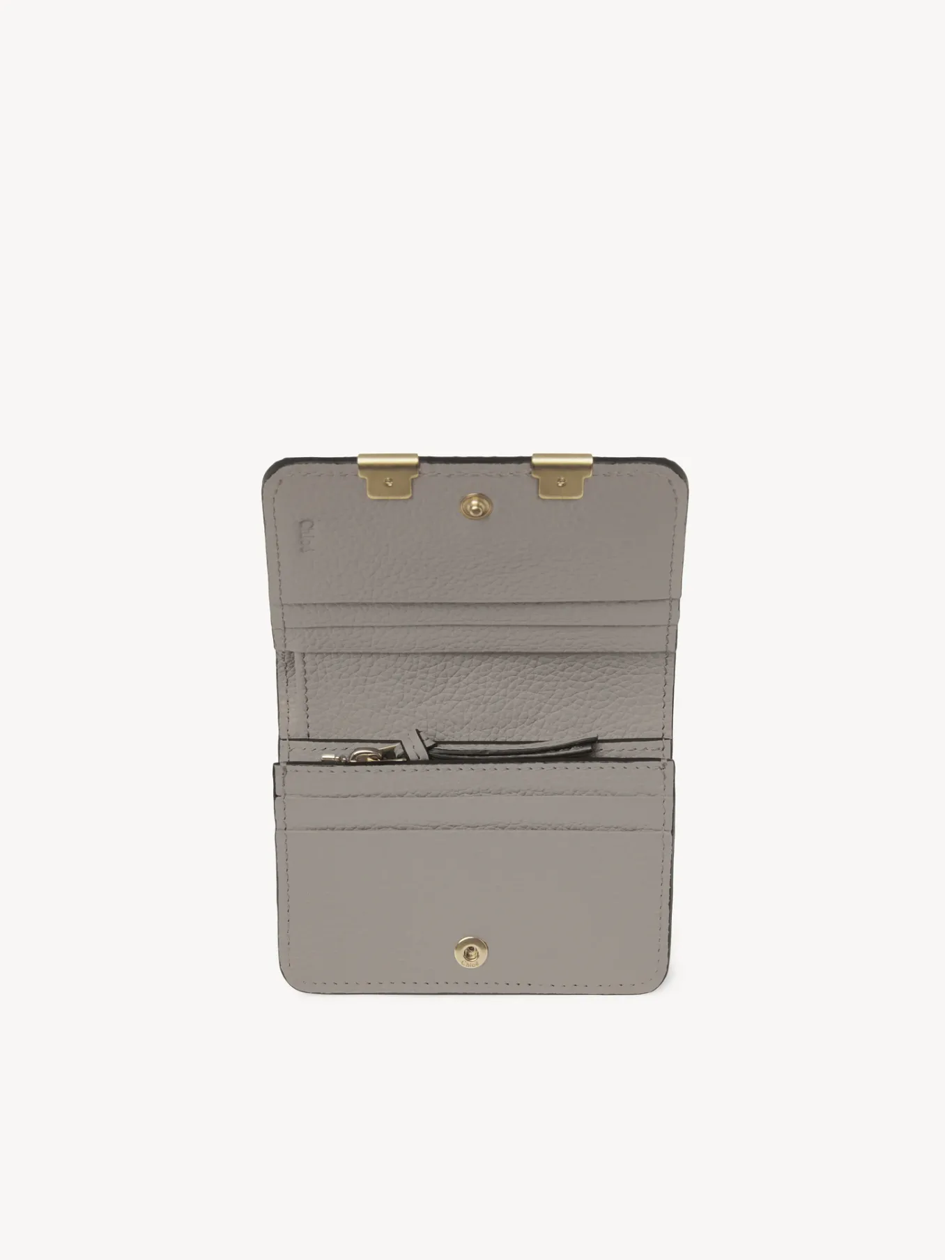 Portefeuilles Compacts-Chloé Petit Portefeuille Marcie Cashmere Grey