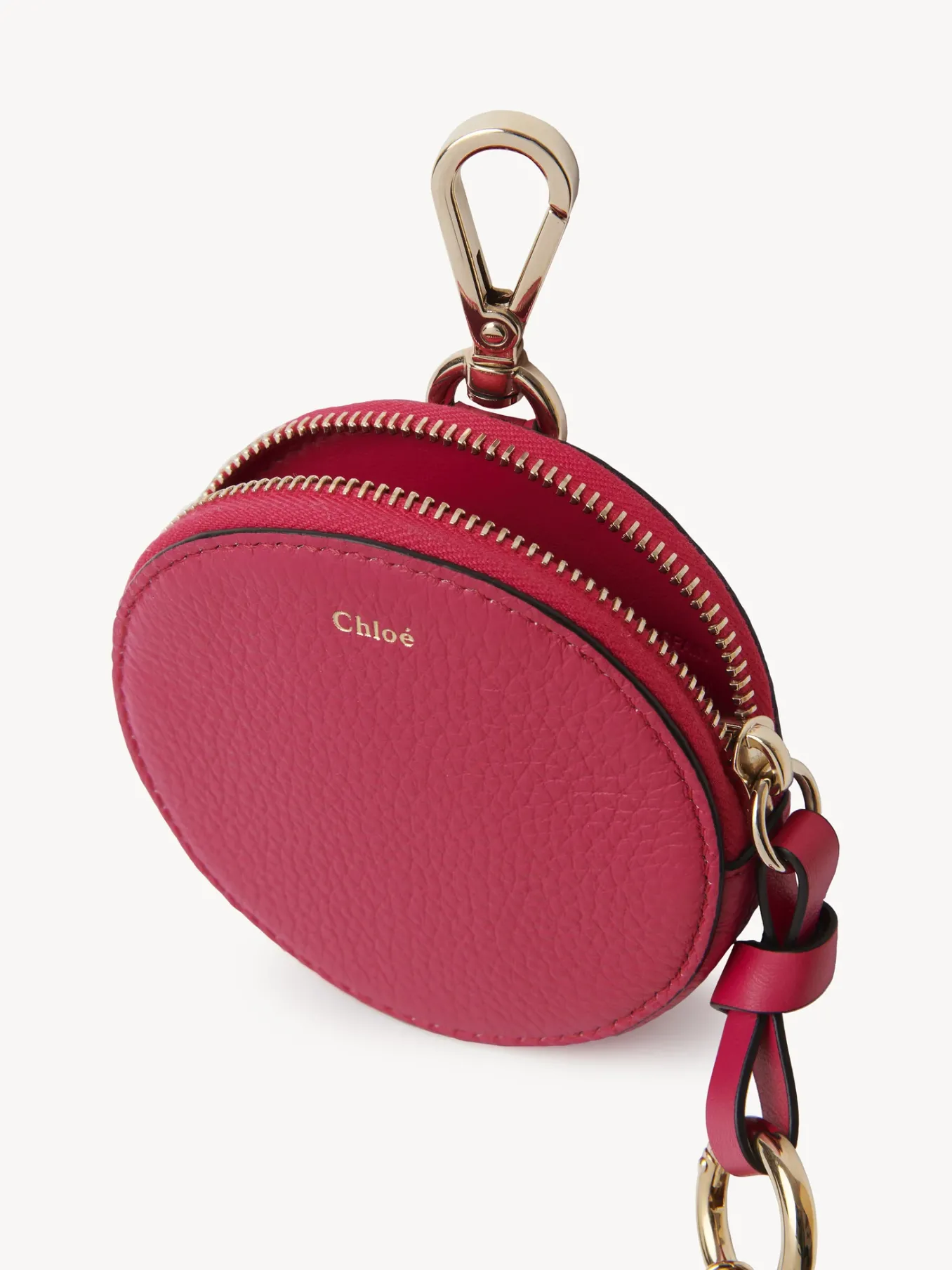 Porte-Monnaie-Chloé Petit Porte-Monnaie Rond Alphabet Fizzy Pink