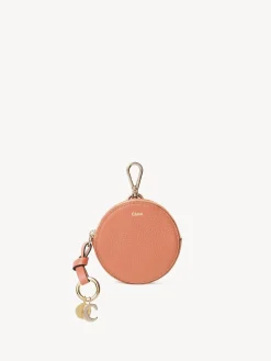 Porte-Monnaie-Chloé Petit Porte-Monnaie Rond Alphabet Flaming Coral