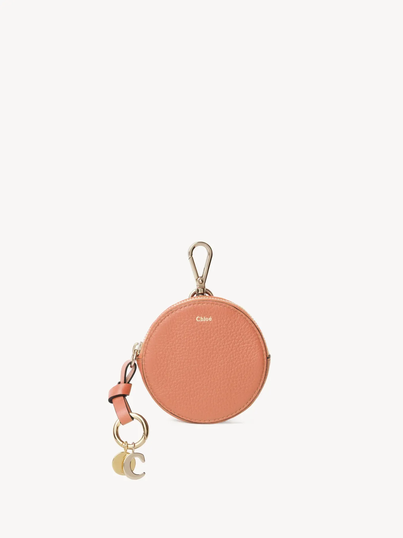 Porte-Monnaie-Chloé Petit Porte-Monnaie Rond Alphabet Flaming Coral
