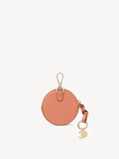 Porte-Monnaie-Chloé Petit Porte-Monnaie Rond Alphabet Flaming Coral
