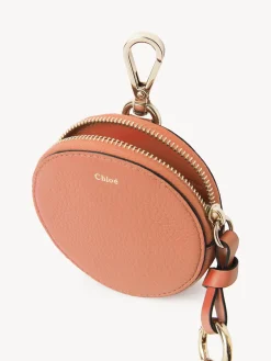 Porte-Monnaie-Chloé Petit Porte-Monnaie Rond Alphabet Flaming Coral