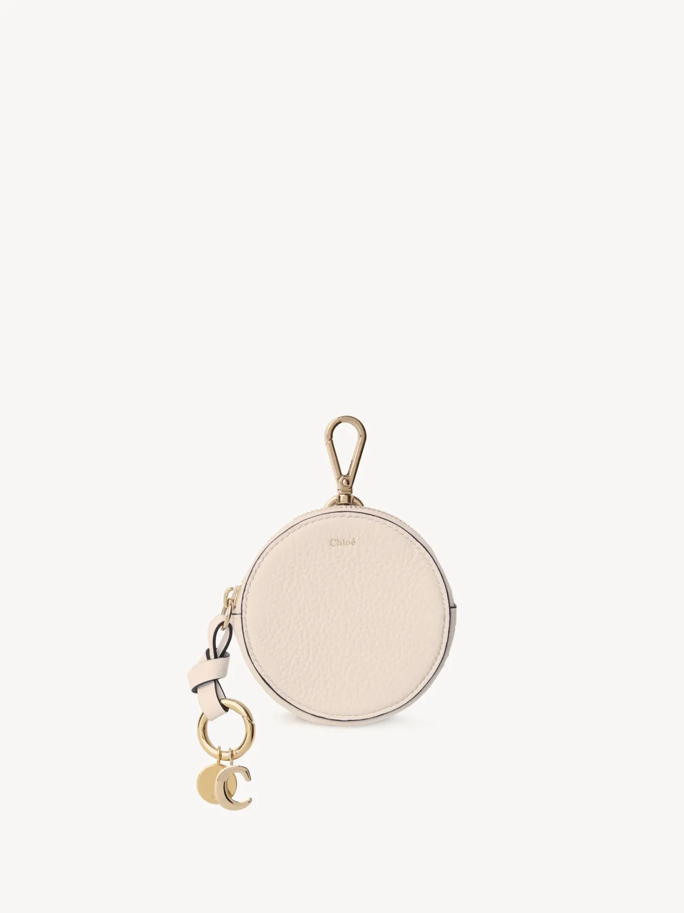 Porte-Monnaie-Chloé Petit Porte-Monnaie Rond Alphabet Nude