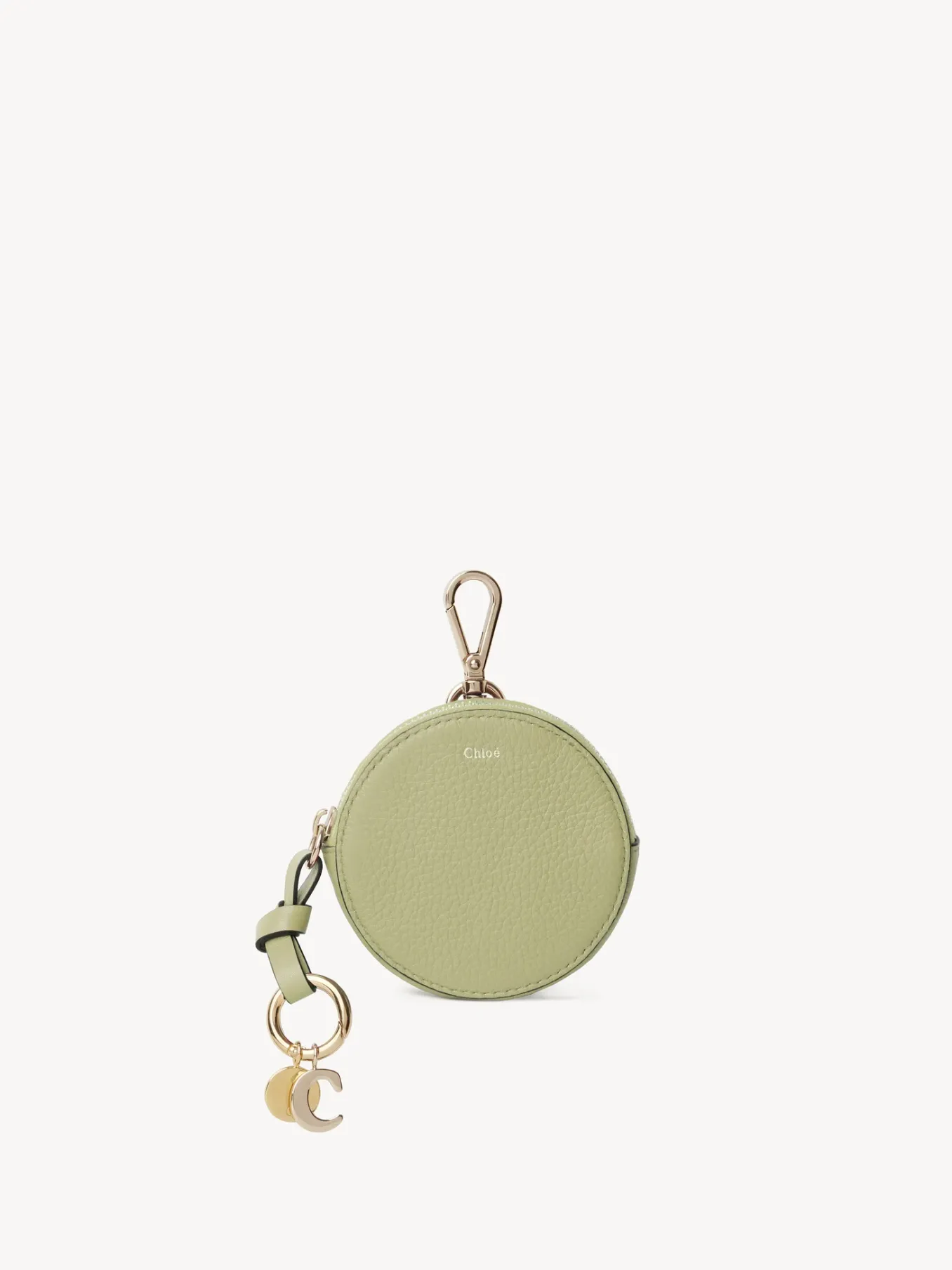 Porte-Monnaie-Chloé Petit Porte-Monnaie Rond Alphabet Faded Green