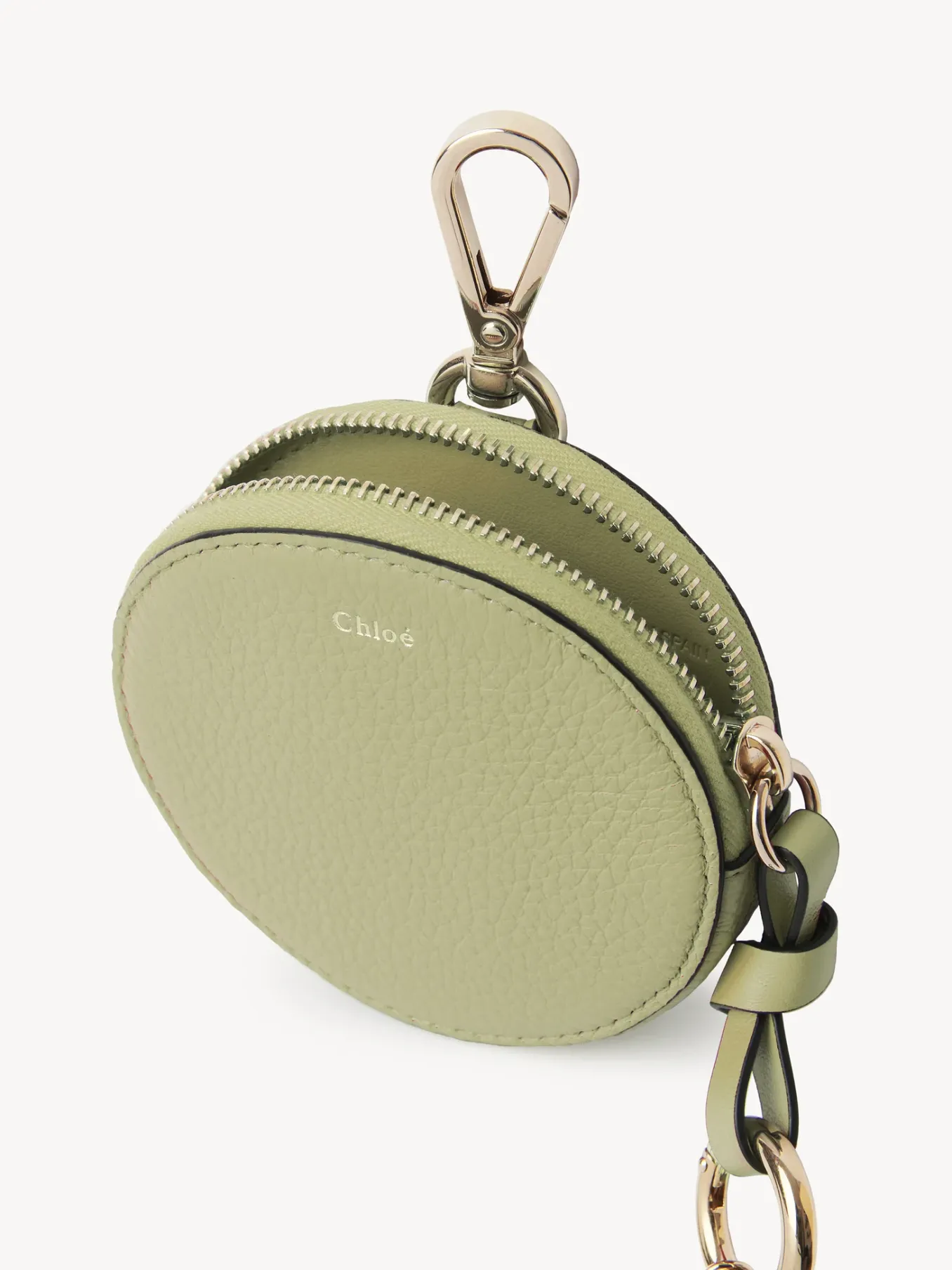 Porte-Monnaie-Chloé Petit Porte-Monnaie Rond Alphabet Faded Green