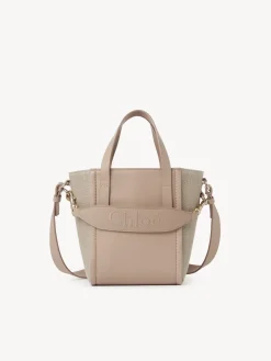 Sacs Porté Épaule-Chloé Petit Sac Cabas Chloe Sense Powder Beige