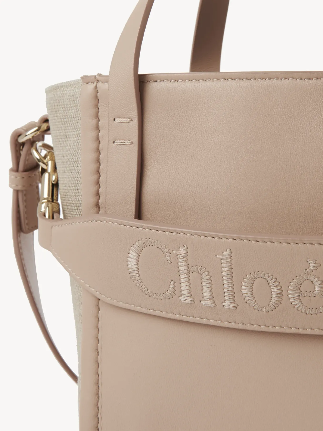 Sacs Porté Épaule-Chloé Petit Sac Cabas Chloe Sense Powder Beige