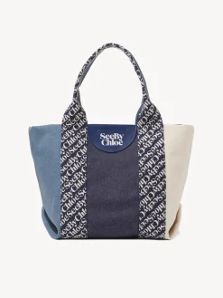 Sacs Cabas Et Paniers-Chloé Petit Sac Cabas Laetizia Royal Navy