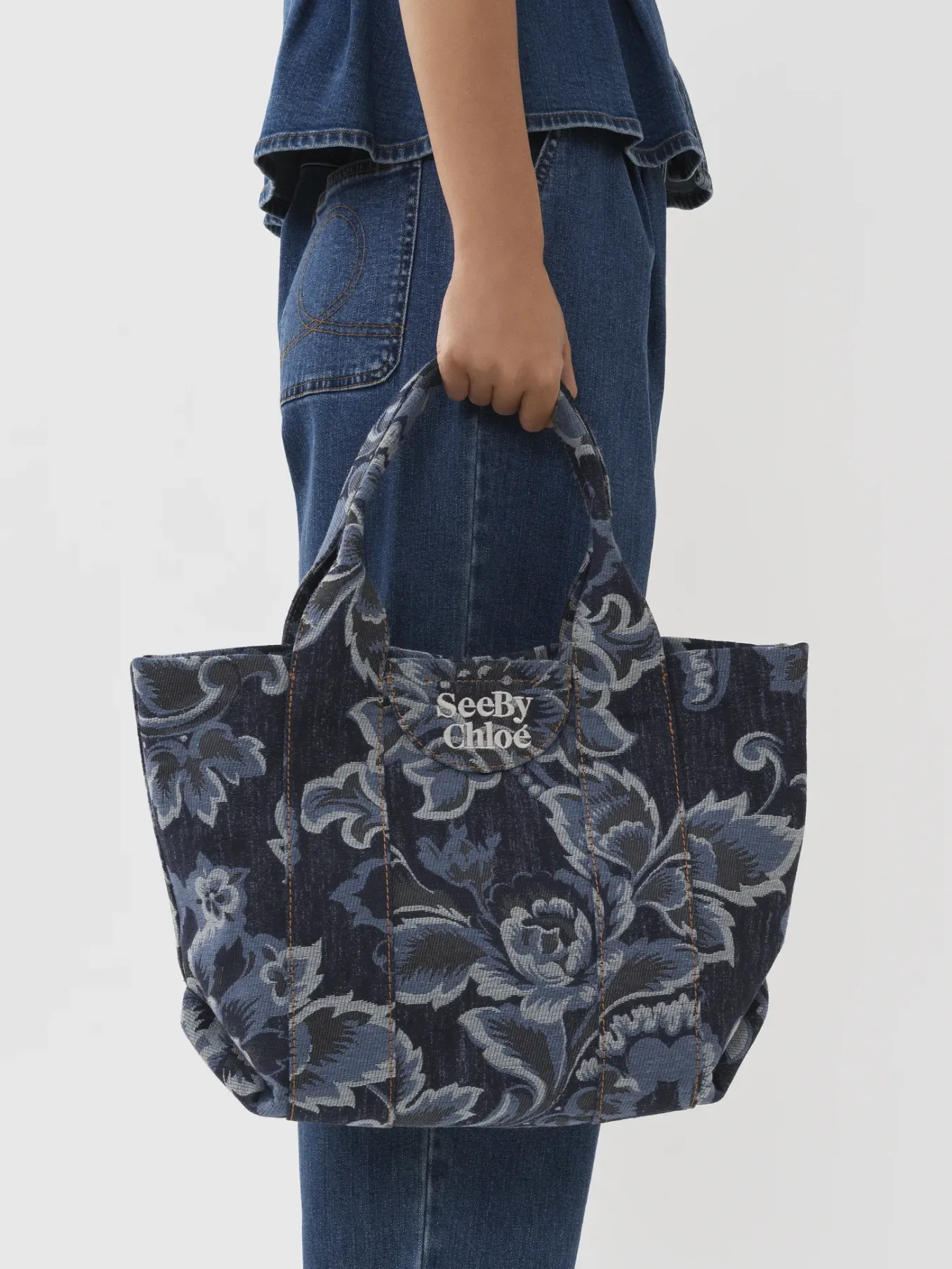 Sacs Cabas Et Paniers-Chloé Petit Sac Cabas Laetizia Denim