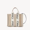 Sacs Cabas-Chloé Petit Sac Cabas Woody A Bandoulière White - Beige 1
