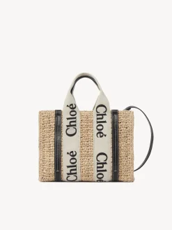 Sacs Cabas-Chloé Petit Sac Cabas Woody A Bandoulière Sand
