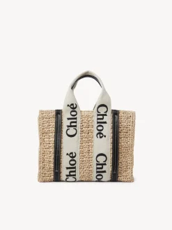 Sacs Cabas-Chloé Petit Sac Cabas Woody A Bandoulière Sand