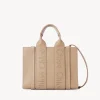 Sacs Cabas-Chloé Petit Sac Cabas Woody A Bandoulière Light Tan