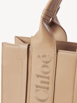 Sacs Cabas-Chloé Petit Sac Cabas Woody A Bandoulière Light Tan