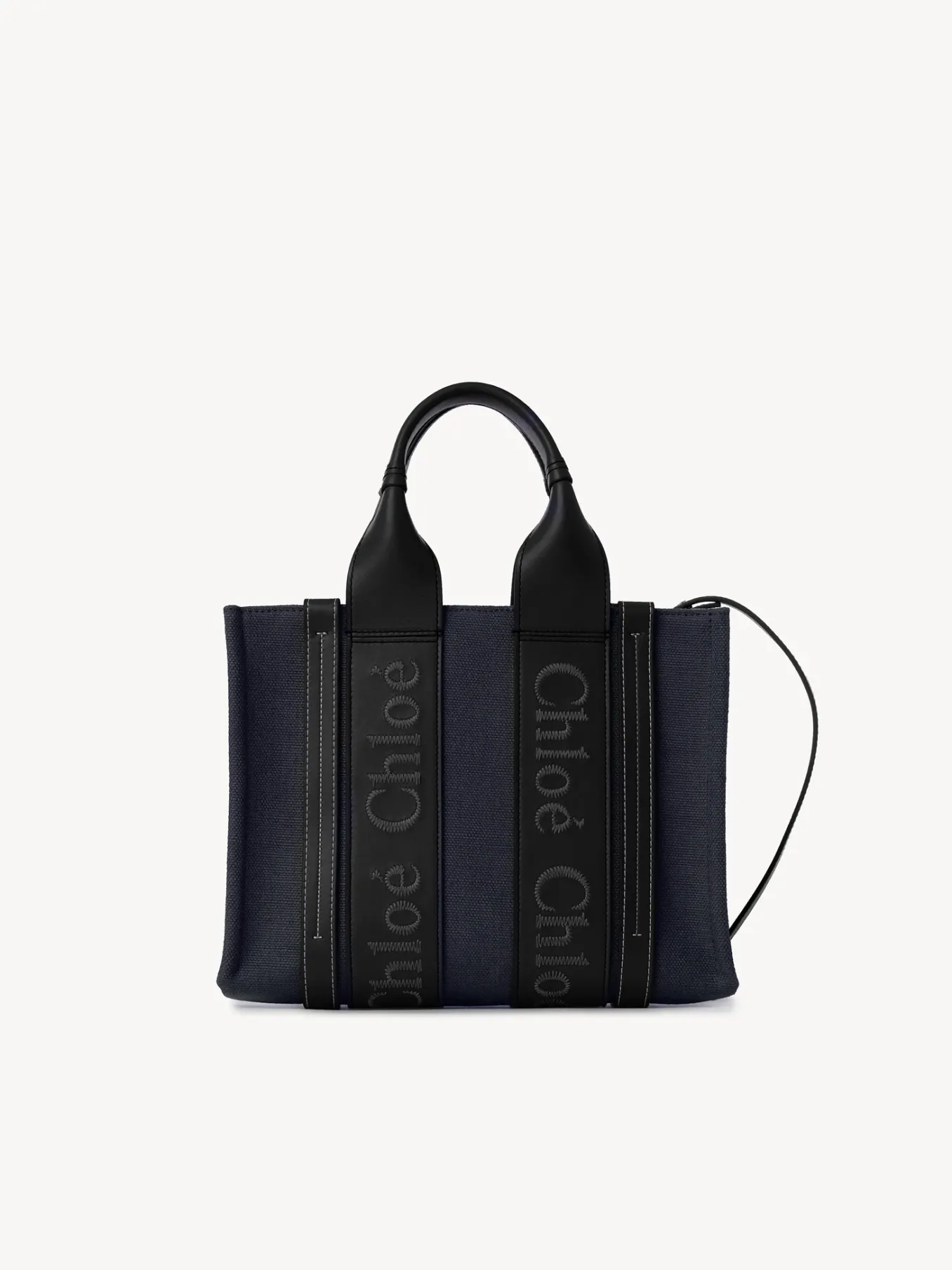 Sacs Cabas-Chloé Petit Sac Cabas Woody A Bandoulière Deep Denim