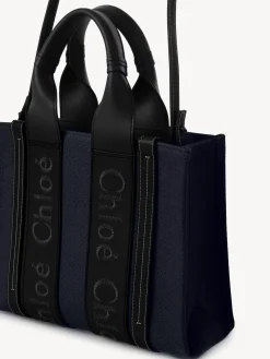 Sacs Cabas-Chloé Petit Sac Cabas Woody A Bandoulière Deep Denim