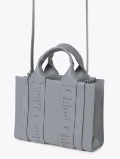 Sacs Cabas-Chloé Petit Sac Cabas Woody A Bandoulière Storm Blue