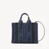 Sacs Cabas-Chloé Petit Sac Cabas Woody A Bandoulière Denim