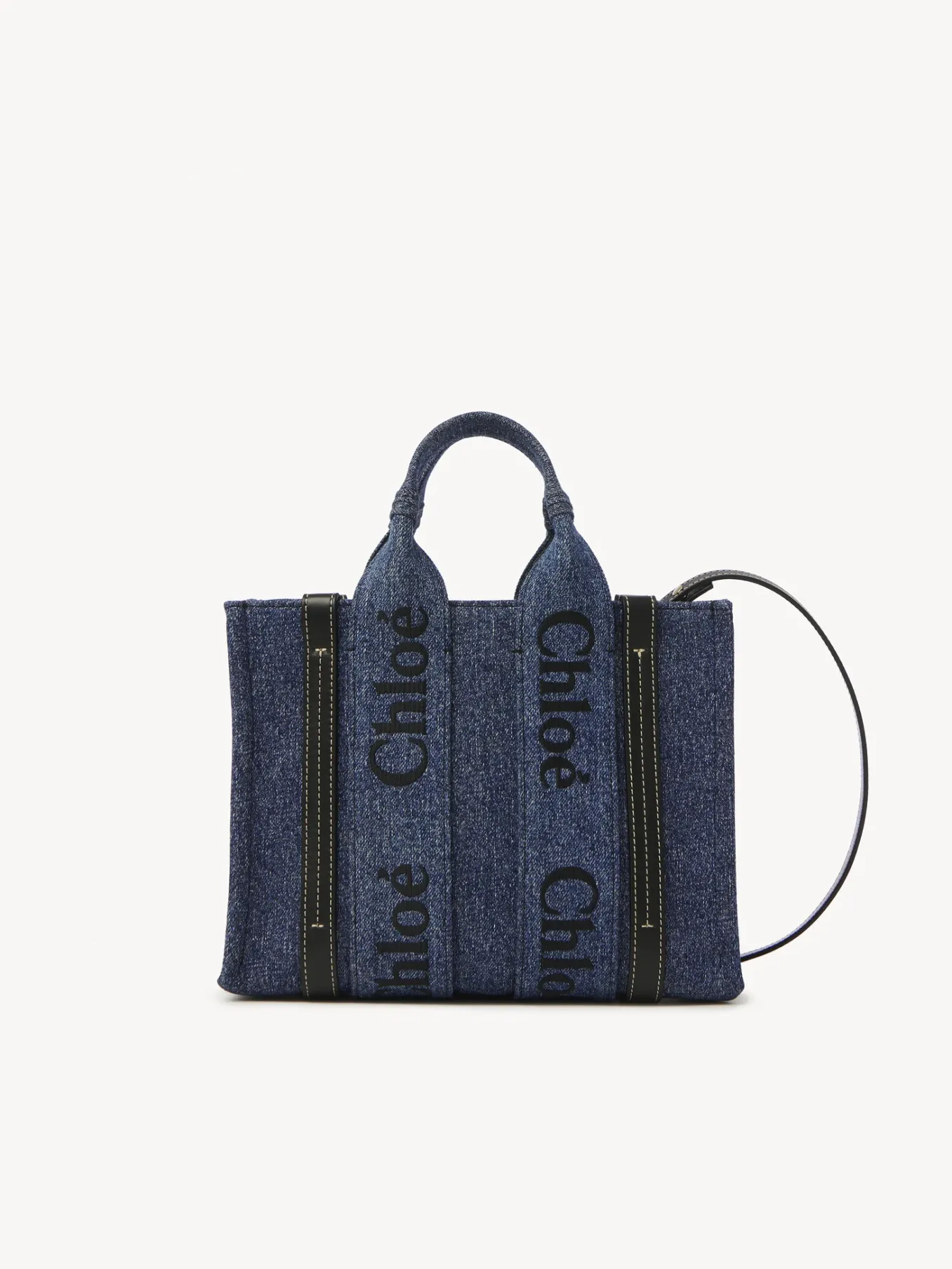 Sacs Cabas-Chloé Petit Sac Cabas Woody A Bandoulière Denim