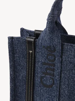 Sacs Cabas-Chloé Petit Sac Cabas Woody A Bandoulière Denim